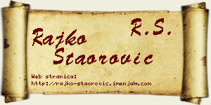 Rajko Staorović vizit kartica
